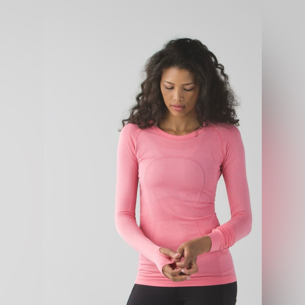 Lululemon long sleeve swiftly tech heathered pink size 6